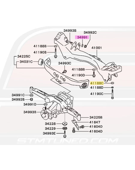Mitsubishi OEM Rear Crossmember Washer for Evo 7/8/9 (MF450107)  Image © STM Tuned Inc
