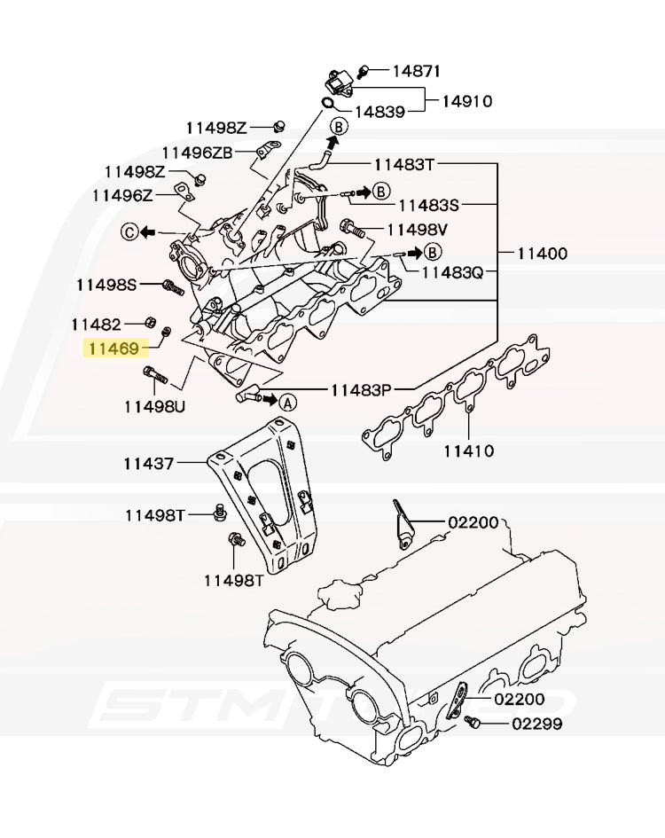 Evo 8 Intake Manifold Washer Diagram (MF450406 11469)