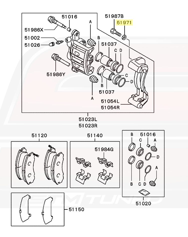 JDM Evo 1/2/3 Front Caliper