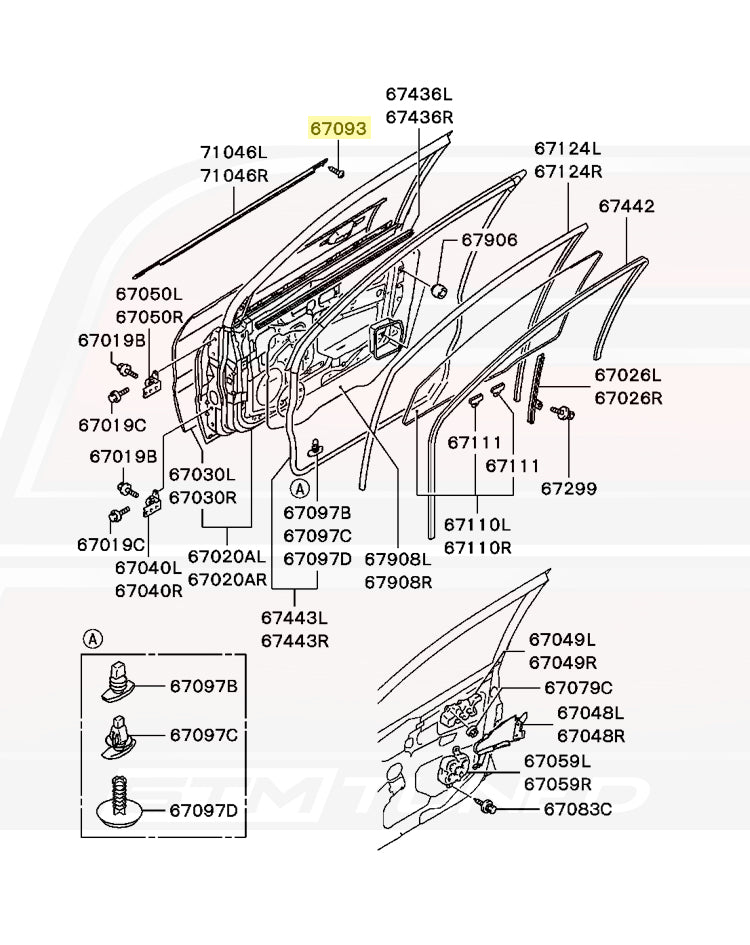Evo 7/8/9 Front Door Diagram