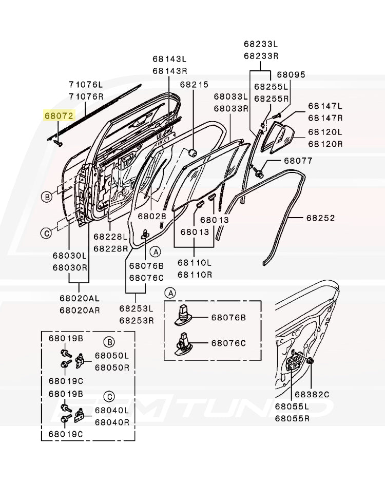 Evo 7/8/9 Rear Door Diagram