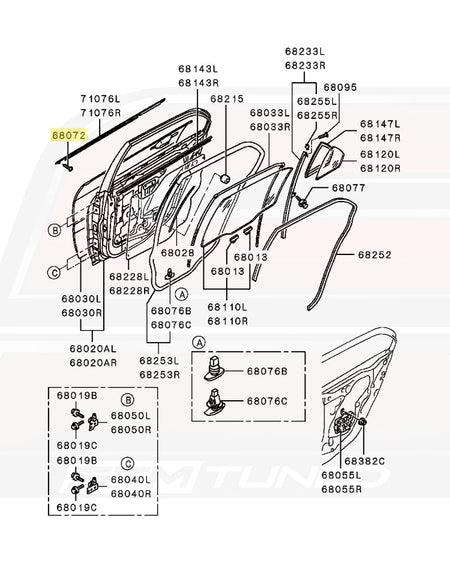 Evo 7/8/9 Rear Door Diagram