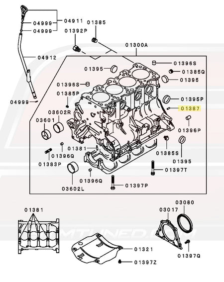 Diagram for DSM Rear Case to Cylinder Block