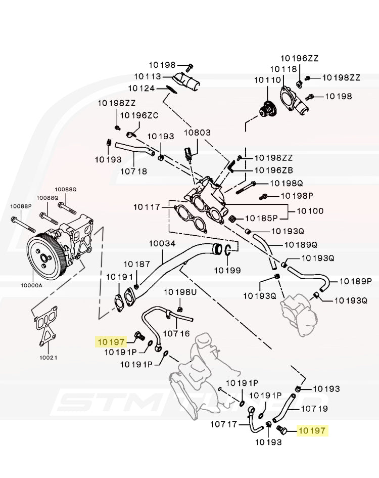 MF650114 Eyebolt M14x27 Diagram for Evo X Turbo