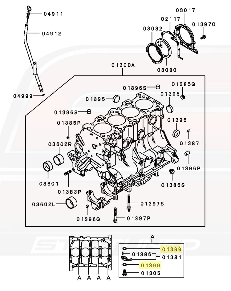 1G Eclipse GSX 6-Bolt Diagram