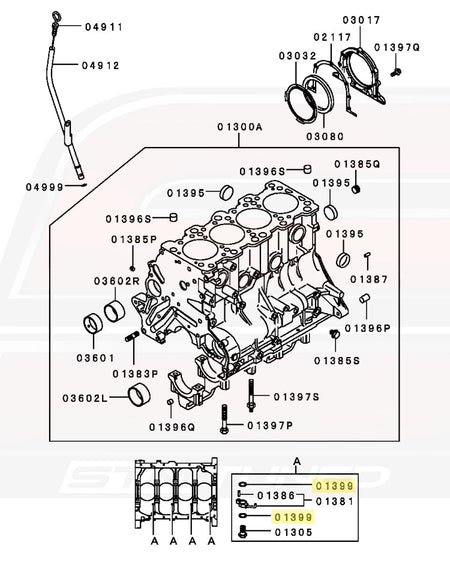 1G Eclipse GSX 6-Bolt Diagram