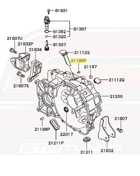 MF665535 Transmission Case Seal Cap Diagram for Evo 8/9 5-Speed