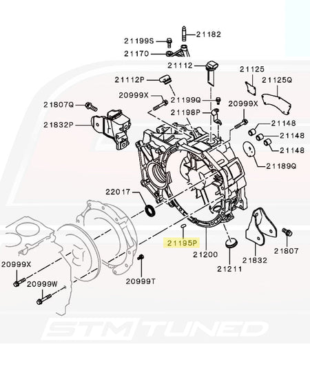MF665535 Transmission Case Seal Cap Diagram for Evo X 5-Speed GSR