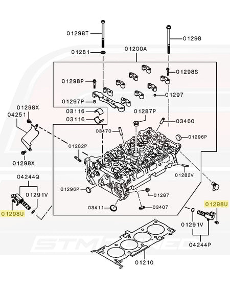 Evo X Cylinder Head Diagram (MF911142 01298U)