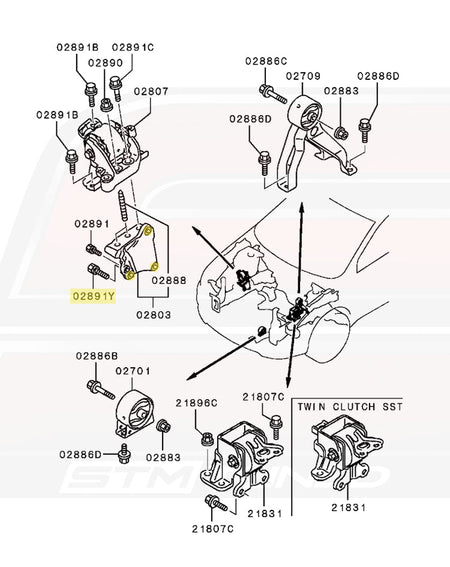 MF911662 OEM Evo X Engine Mount Bracket