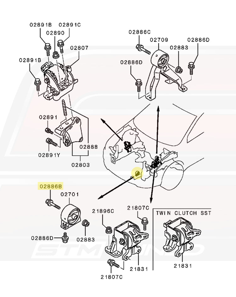 MF911716 Evo X Engine Mounts
