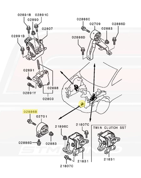 MF911716 Evo X Engine Mounts