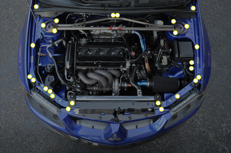Partial Engine Bay Kit Bolt Placement for Evo 8/9 (MIT-001)