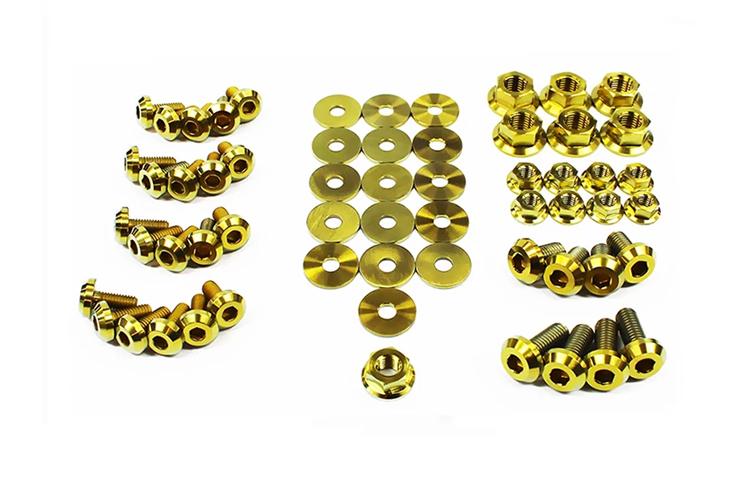 Gold Titanium Engine Bolt Kit for Evo X (MIT-009)
