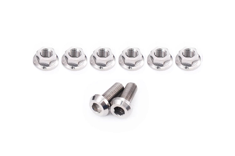 Polished Titanium Strut Bar Bolt Kit for Evo 8/9