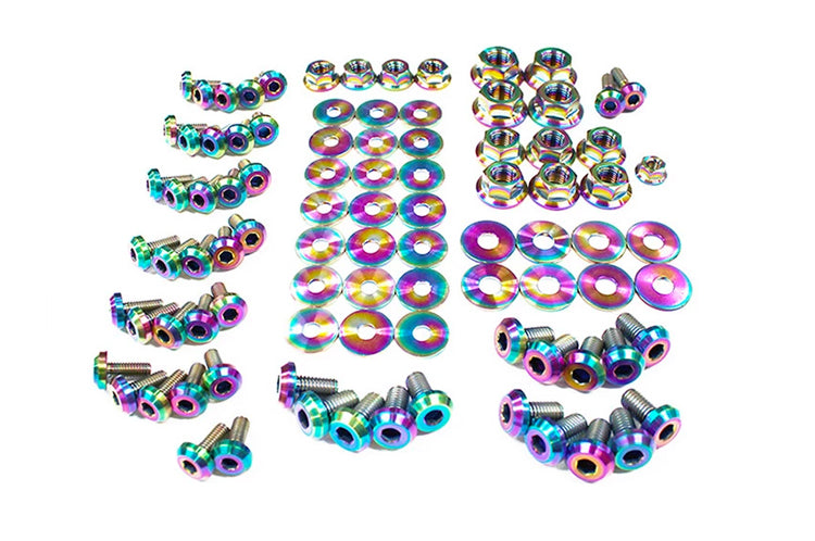 True Burned Titanium Engine Bay Bolt Kit for 2G DSM