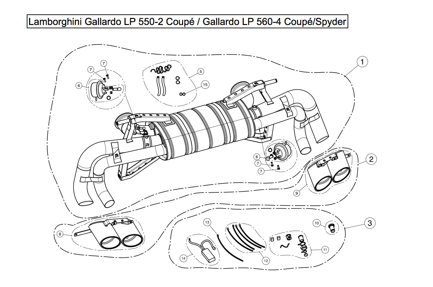 Akrapovic Slip-On Titanium Exhaust for Lamborghini Gallardo (M-LA/T/4)