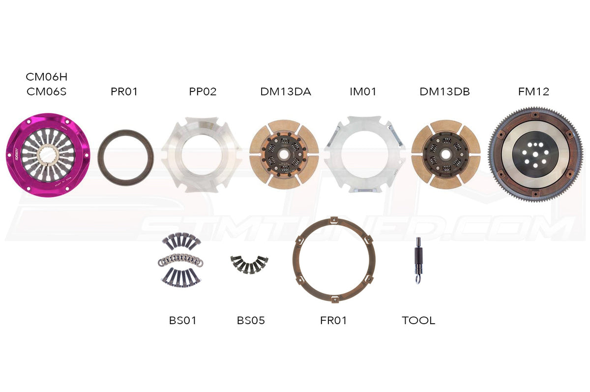EXEDY Twin Cerametallic Clutch Kit for Evolution 4-9 MM022HD MM022SD