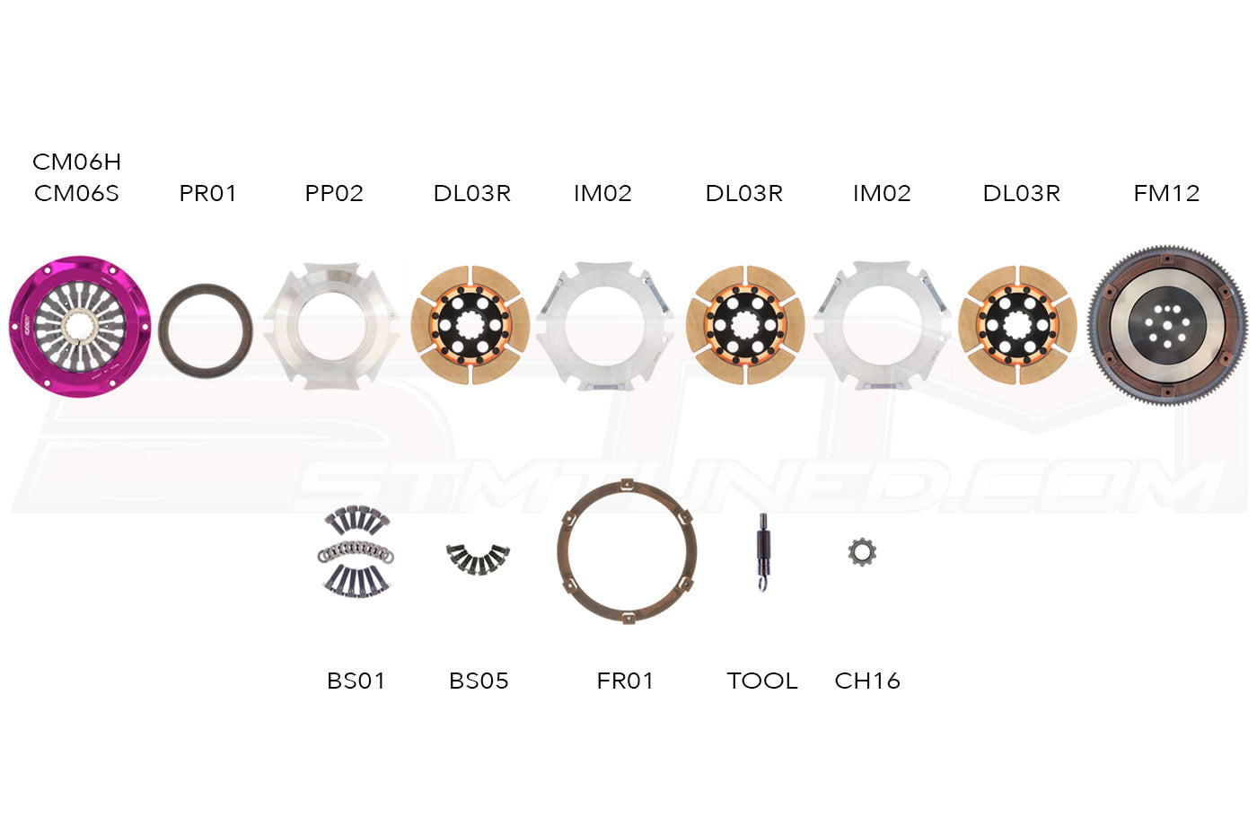 EXEDY Triple Cerametallic Clutch Kit for Evolution 4-9 MM023HR MM023SR
