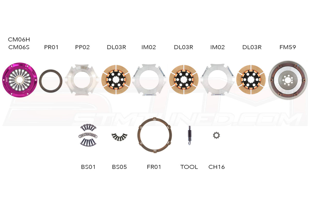 EXEDY Triple Cerametallic Clutch Kit for Evolution X MM063HB MM063SB