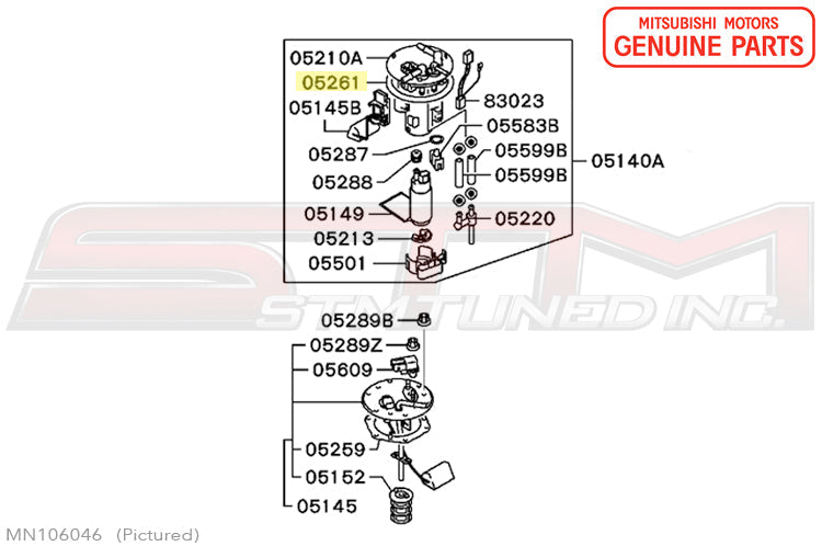 MN106046 Mitsubishi Fuel Sending Unit Gasket - Evo 7/8/9