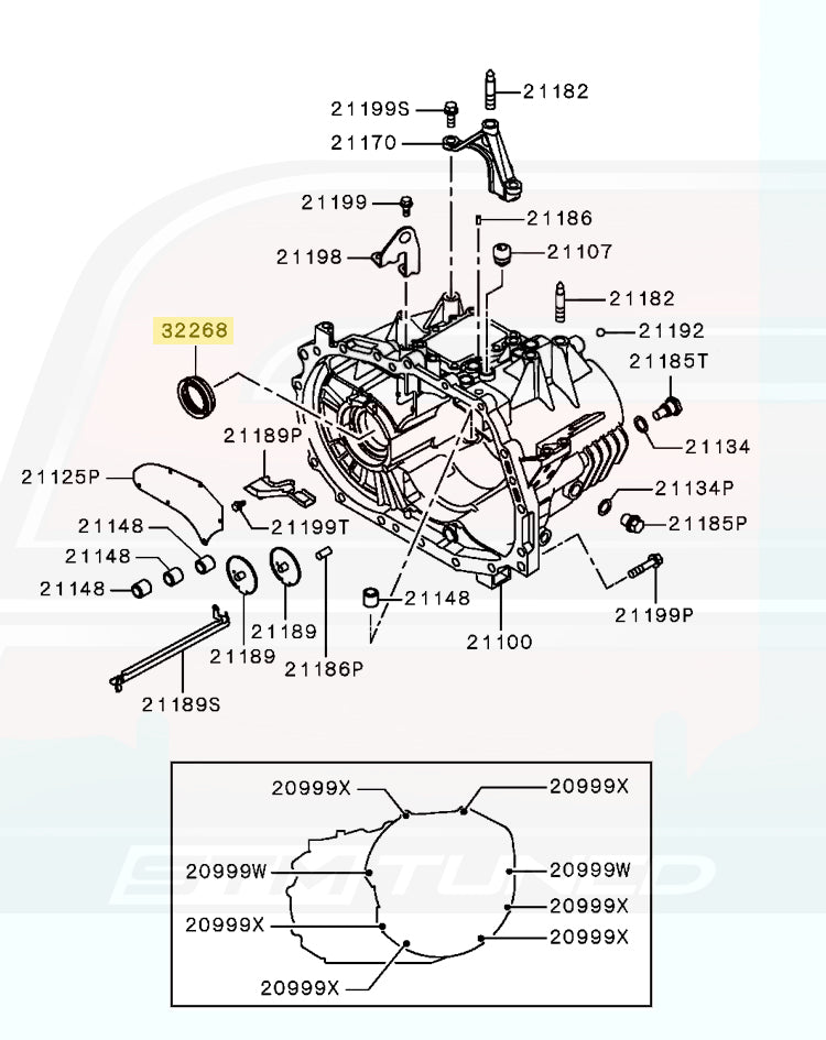 Evo X Axle Seal Front LH 32268 (MN132370)