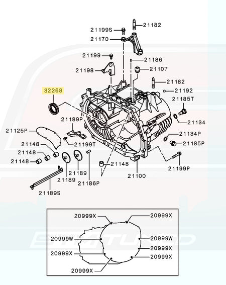 Evo X Axle Seal Front LH 32268 (MN132370)