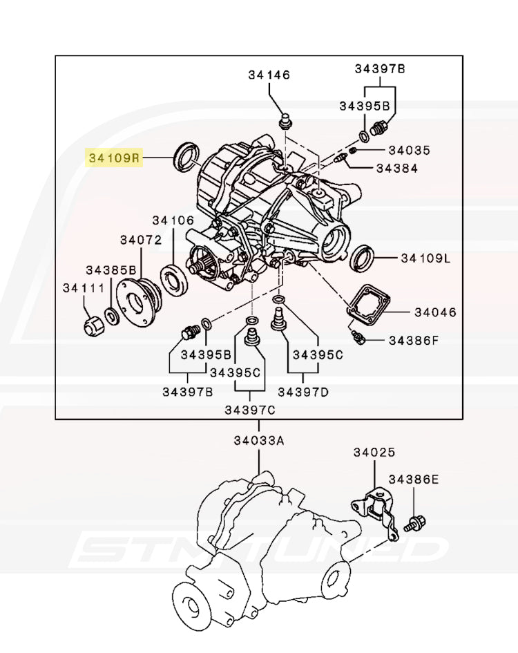 Evo X Axle Seal Rear RH 34109R (MN132370)
