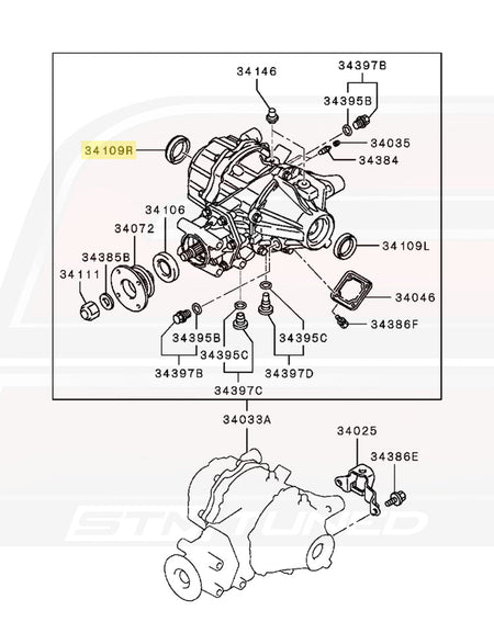 Evo X Axle Seal Rear RH 34109R (MN132370)
