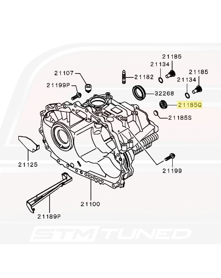 6-Speed Evo 8/9 MR Transmission Case Diagram
