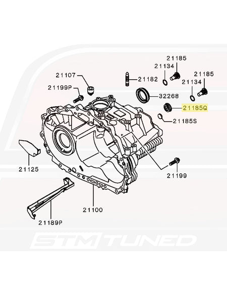 6-Speed Evo 8/9 MR Transmission Case Diagram