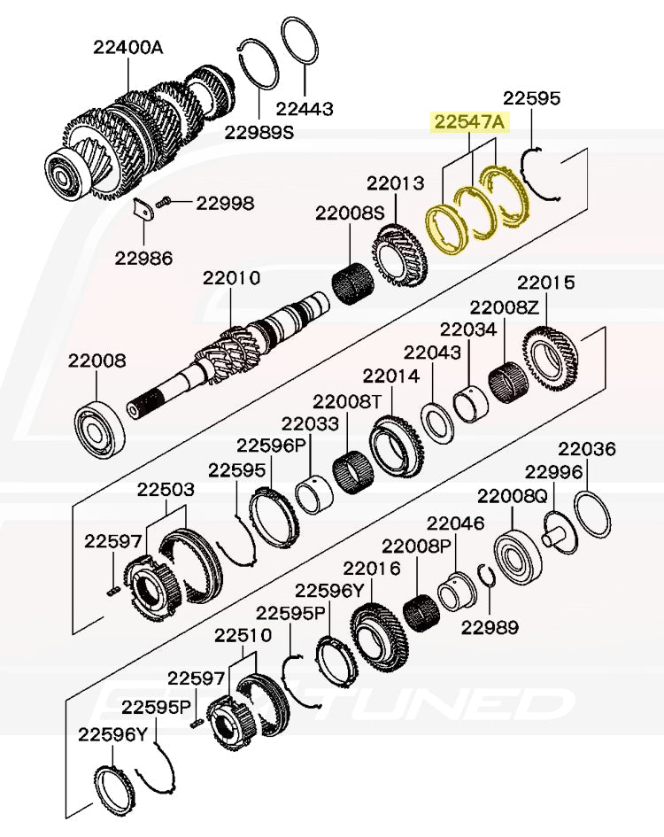 Mitsubishi OEM 3rd Gear Synch for Evo 8/9 MR (MN132404)