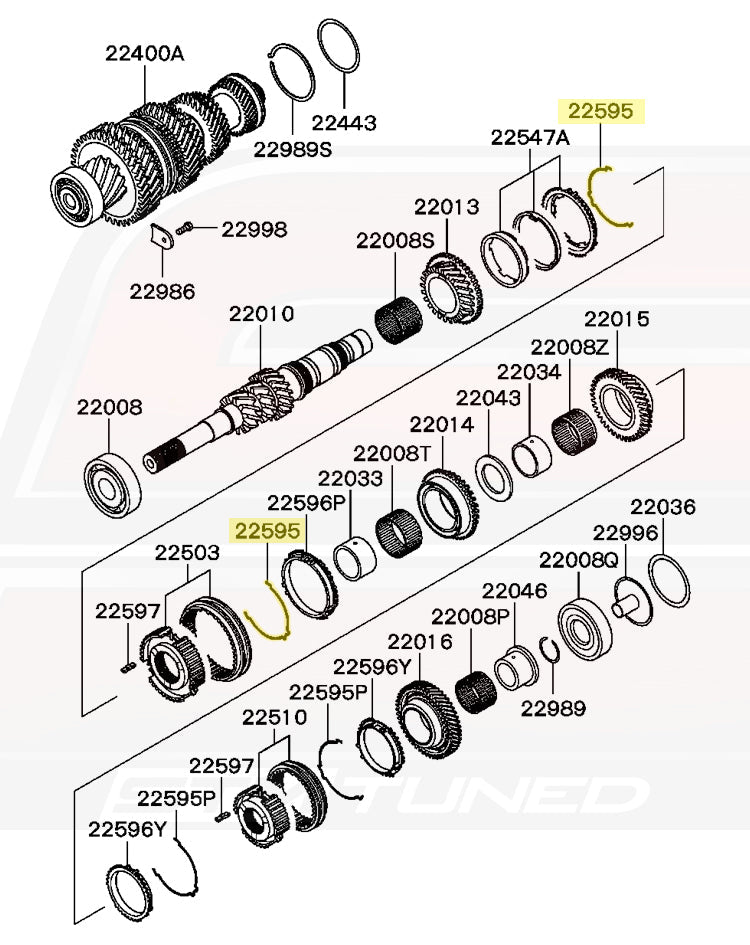 Mitsubishi OEM Synchro Key Spring for 3rd/4th Evo 8/9 MR (MN132405)