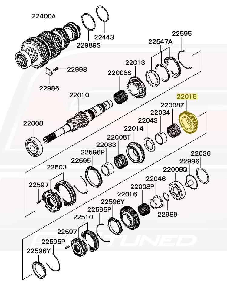 Mitsubishi OEM 5th Gear for 6-Speed Evo 8/9 MR (MN132415)