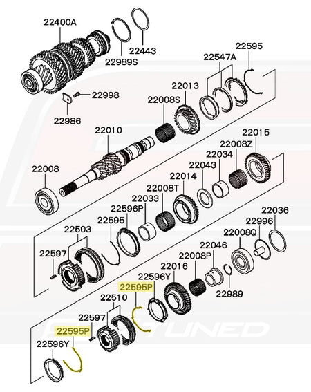 Mitsubishi OEM Synch Key Spring for 5th/6th Evo 8/9 MR (MN132417)