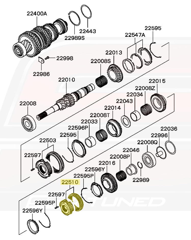 Mitsubishi OEM 5th/6th Gear Synch Hub & Sleeve (MN132419)