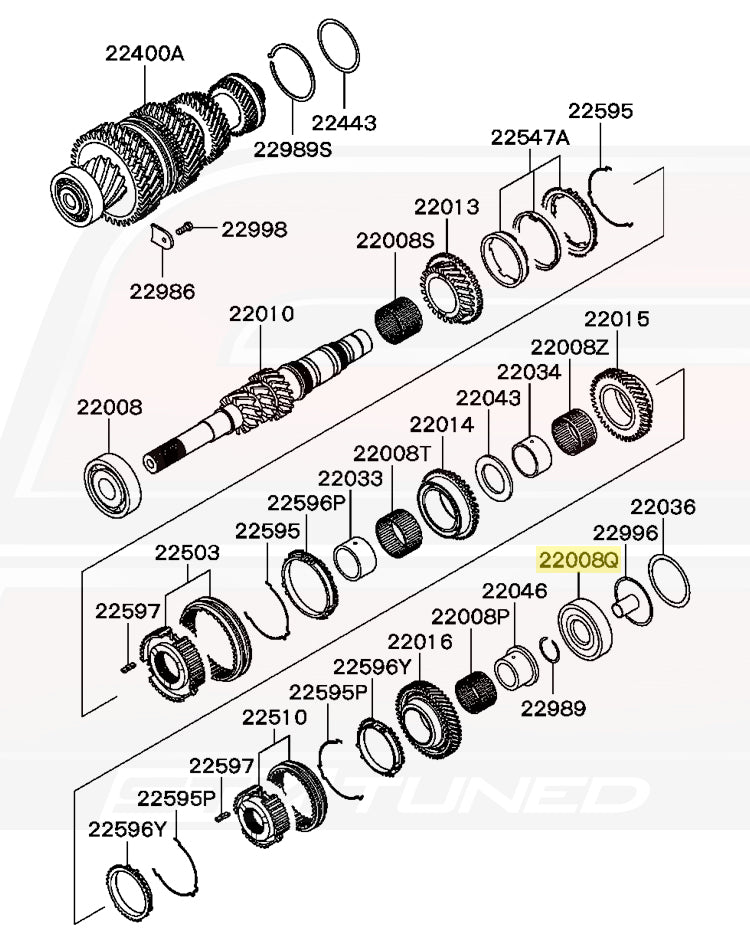 Mitsubishi OEM Input Shaft Bearing for 6-Speed Evo 8/9 MR (MN132425)