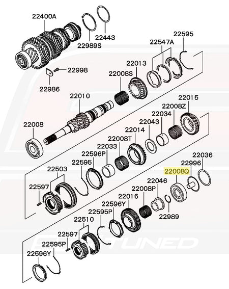 Mitsubishi OEM Input Shaft Bearing for 6-Speed Evo 8/9 MR (MN132425)