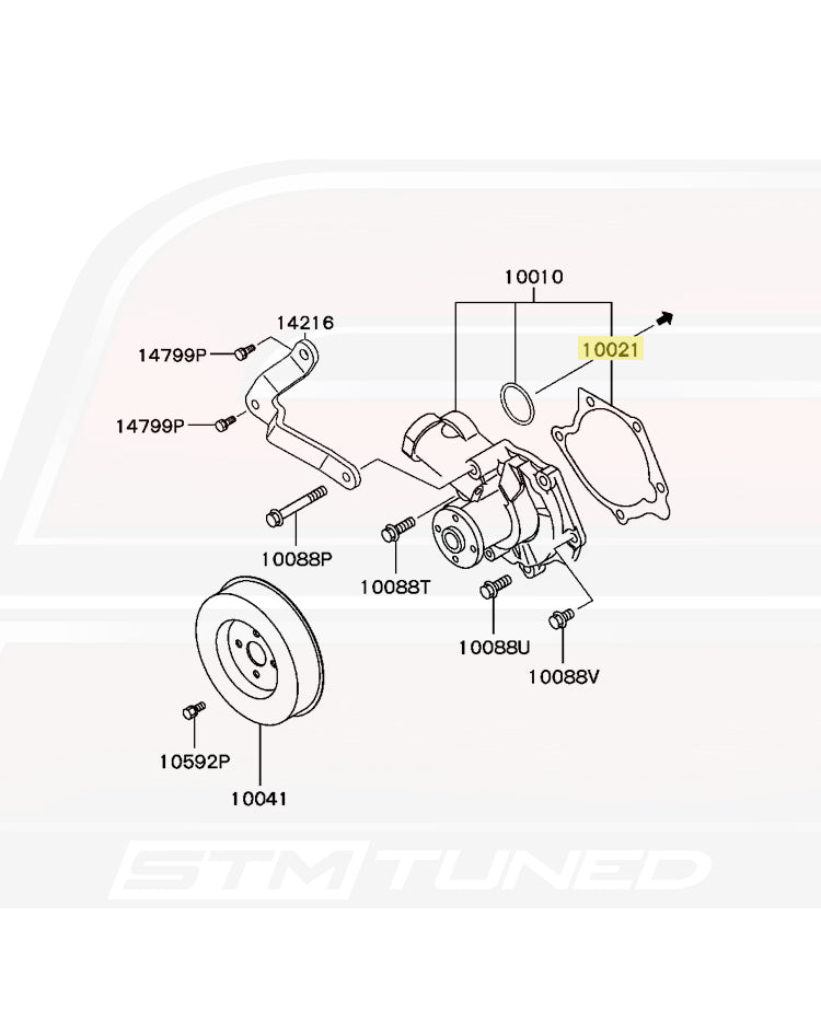 Mitsubishi OEM Water Pump Gasket for Evo 8/9 (MN137262)