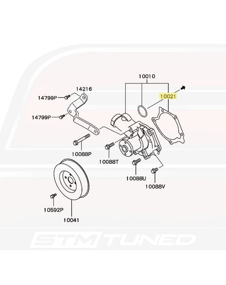 Mitsubishi OEM Water Pump Gasket for Evo 8/9 (MN137262)