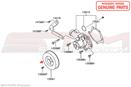 MN143303 Mitsubishi Water Pump Pulley - Evo 8/9