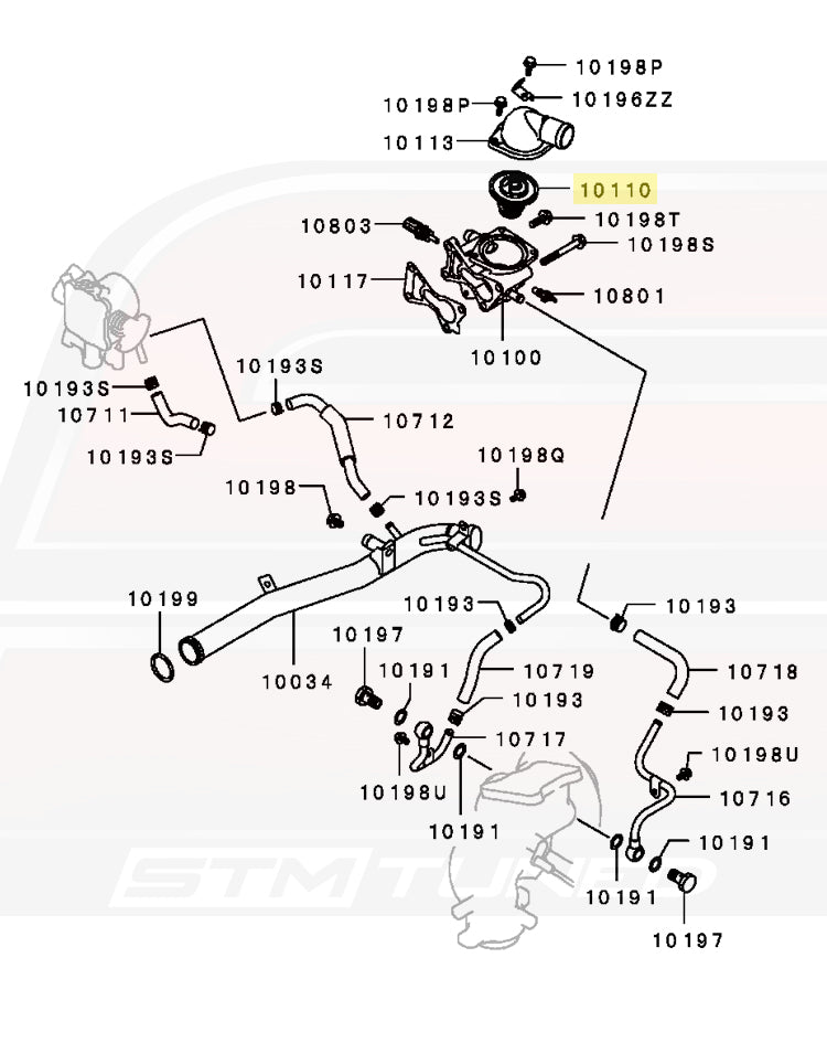 MN143463 OEM Mitsubishi Evo 7/8 Thermostat
