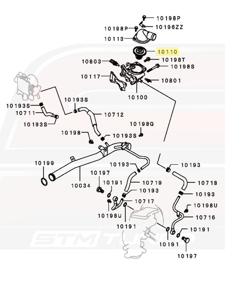 MN143463 OEM Mitsubishi Evo 7/8 Thermostat
