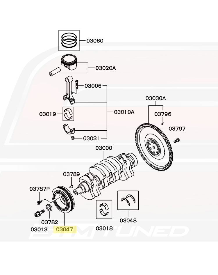 Mitsubishi OEM Crank Pulley for Evo 8/9 (MN149074)