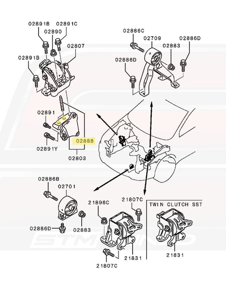 MN158328 Evo X Engine Mounts