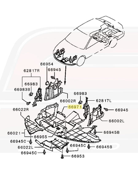Mitsubishi OEM Under Tray Bracket for Evo 8/9 (MN159876)