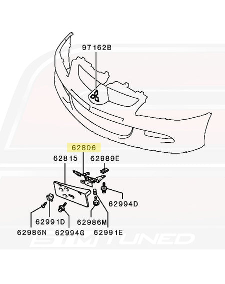 Mitsubishi OEM Front License Plate Bracket for Evo 8 (MN165998)