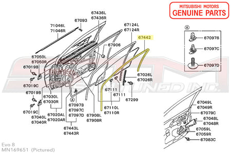 Mitsubishi Door Seal Weatherstripping - Evo 7/8/9