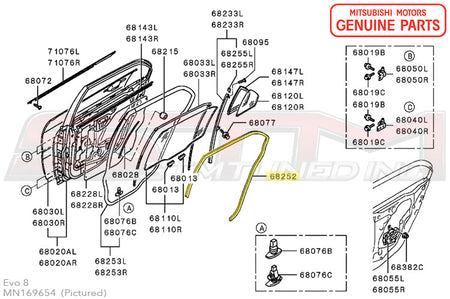 Mitsubishi Door Seal Weatherstripping - Evo 7/8/9