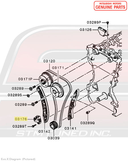 MN183894 Mitsubishi Timing Chain Tensioner - Evo X